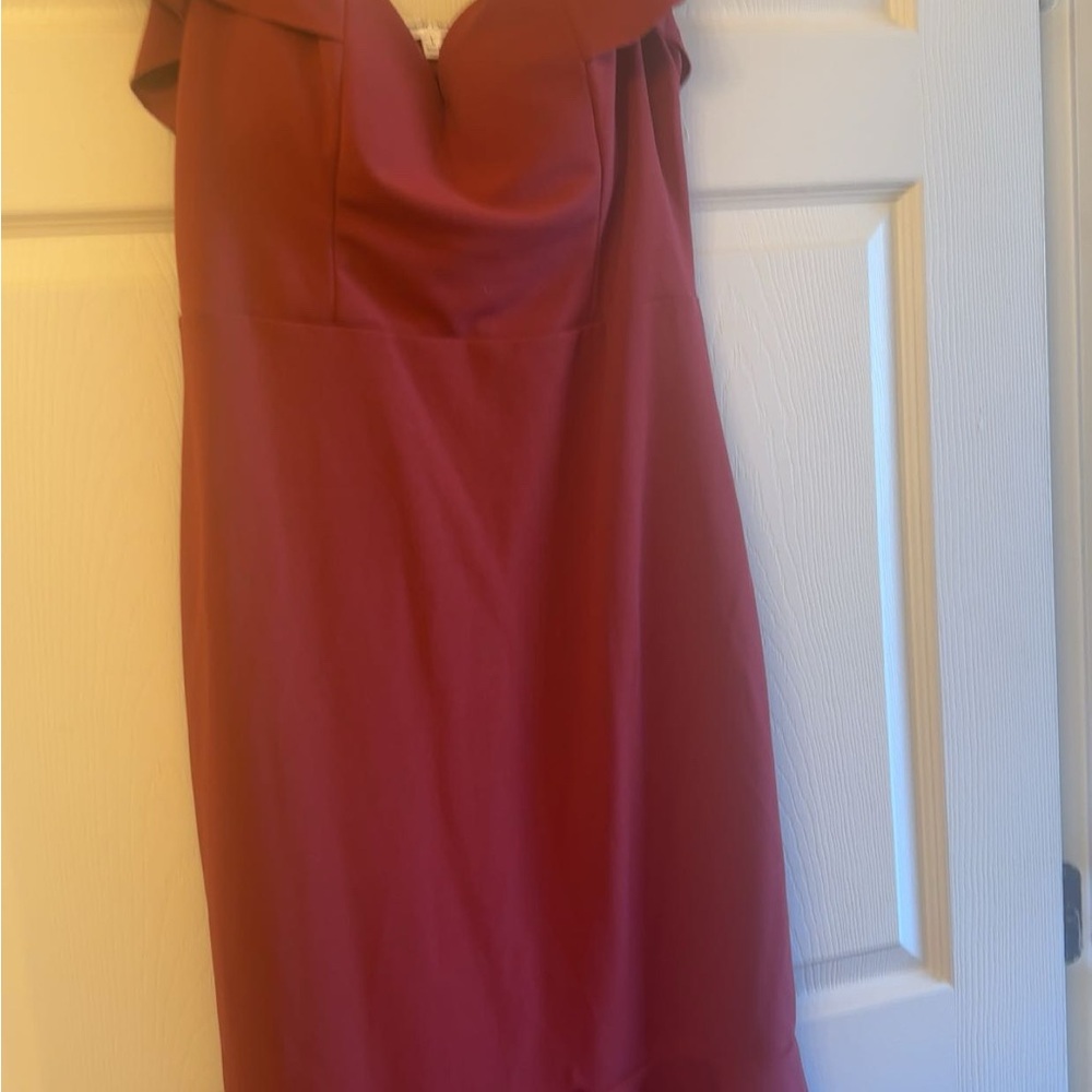 Elegant Red Off-Shoulder Dress